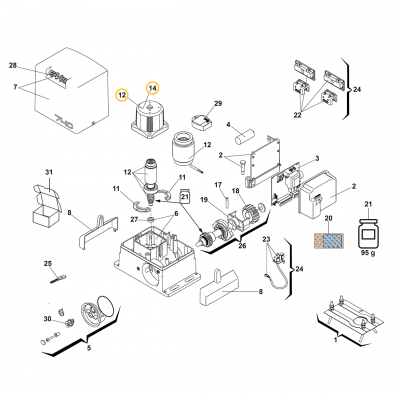 Faac 740 Yedek Motor (İç Motor) (12 Numaralı Parça)