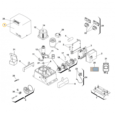 Faac 741/740 Motor Kapağı (7 Numaralı Parça)
