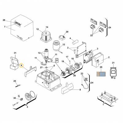 Faac 740/741 Yan Kapaklar (8 Numaralı Parça)