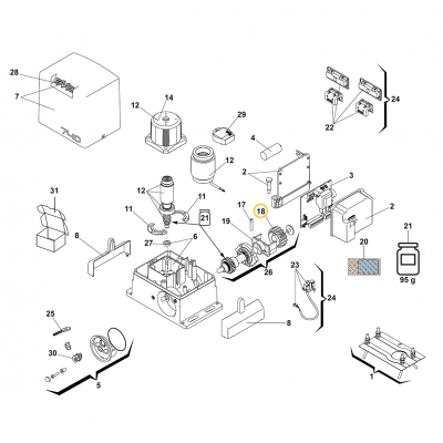 Faac Z20 Kremayer Pinyon Dişli (18 Numaralı Parça)